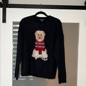 Navy Sweater with Dog Design